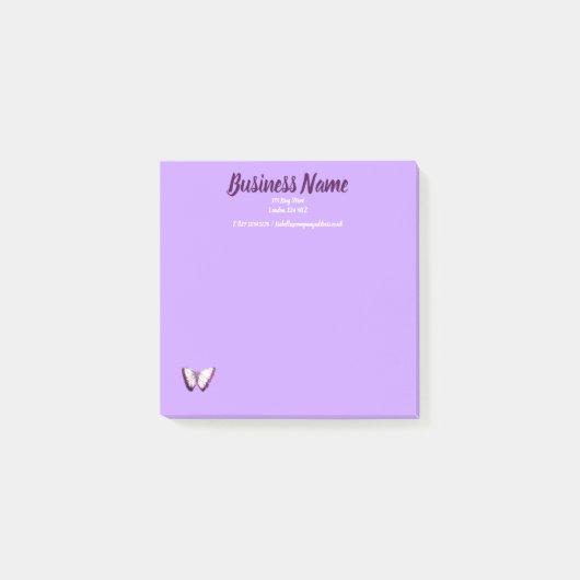 ビジネスマーケティング項目の紫パーソナライズされた色 ポストイット (正面)