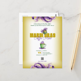 ビジネスミキサーマーディグラスQRコード招待状 ポストカード