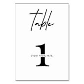 ビジネスミニマリストテーブルナンバーガラディナーイベント テーブルナンバー (裏面)