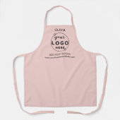 ビジネスミニマルカスタムロゴ赤面ピンク エプロン (正面)