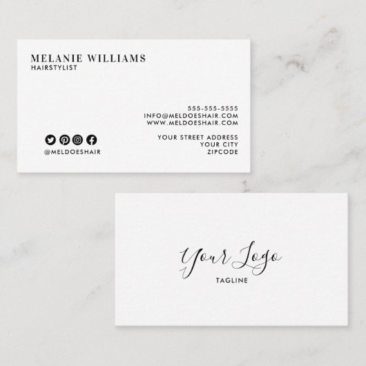 ビジネスミニマルカースタイリッシュドデザイン 名刺 (正面/裏面)