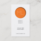 ビジネスミニマルモダンカードオレンジ色の円 名刺 (裏面)