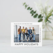 ビジネスミニマルモダン写真のクリ企業のスマス シーズンカード (スタンド正面)