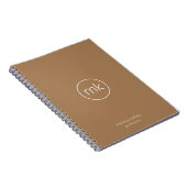 ビジネスミニマルモノグラムイニシャルホワイト&ベージュ ノートブック (右側)