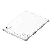 ビジネスミニマルロゴと住所メモ帳のアップロード ノートパッド (回転)