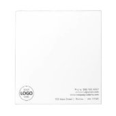 ビジネスミニマルロゴと住所メモ帳のアップロード ノートパッド (正面)