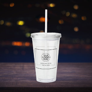 ビジネスミニマルロゴの縁ど追加 アクリルタンブラー