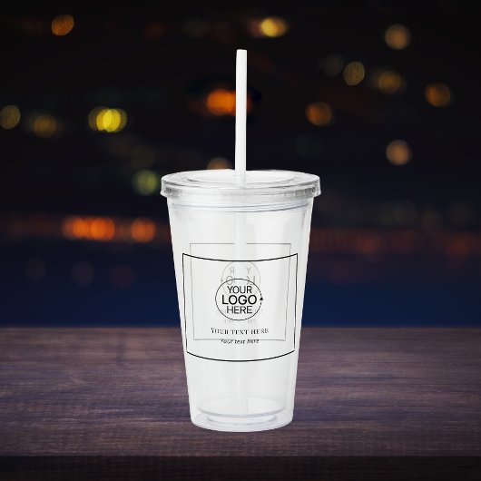 ビジネスミニマルロゴの縁ど追加 アクリルタンブラー