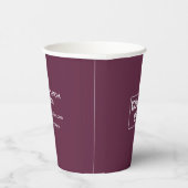 ビジネスミニマルロゴシンプルマルーンパープルコーヒー 紙コップ (右)