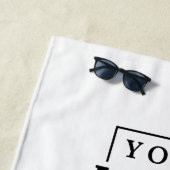 ビジネスミニマルロゴ会社名ブランドホワイト ビーチタオル (インサイチュ)