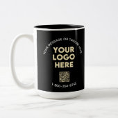 ビジネスメッセーカスタムジロゴQRコード ツートーンマグカップ (左)