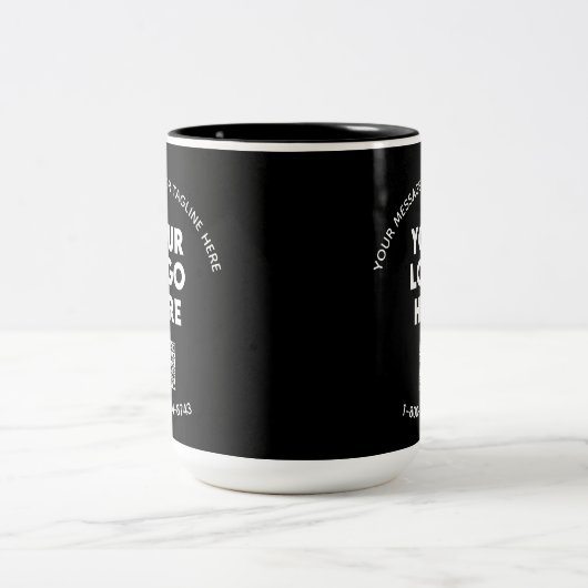 ビジネスメッセーカスタムジロゴQRコード ツートーンマグカップ (中央)