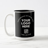 ビジネスメッセーカスタムジロゴQRコード ツートーンマグカップ (左)