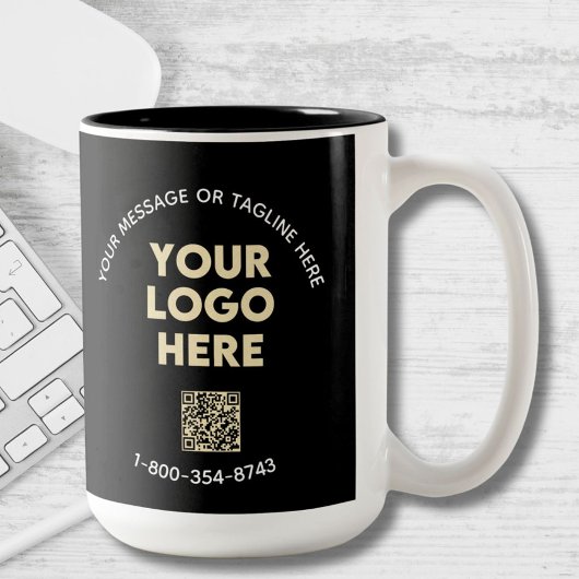 ビジネスメッセーカスタムジロゴQRコード ツートーンマグカップ