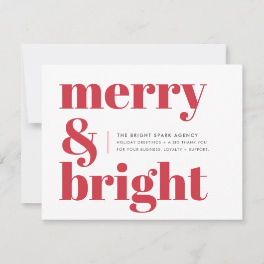 ビジネスメリーのクリスマスと明るい赤企業の色 シーズンカード (正面)