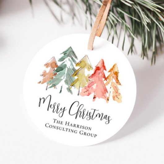 ビジネスメリークリスマスウォーターカラーホリデー フェイバータグ