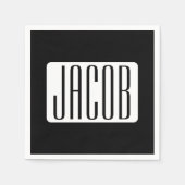 ビジネスモダンのブランド名または編集可能ブランド名 スタンダードカクテルナプキン (正面)