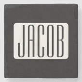 ビジネスモダンのブランド名または編集可能ブランド名 ストーンコースター (正面)