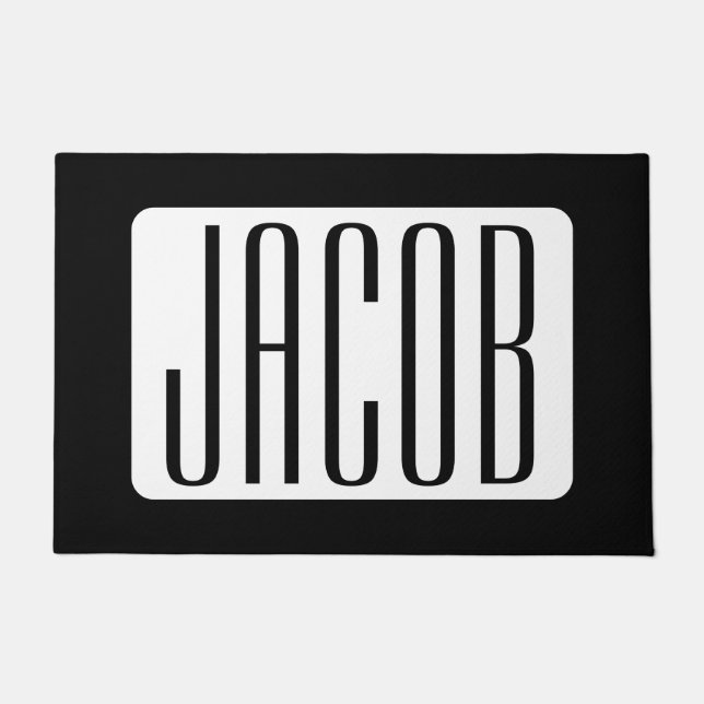 ビジネスモダンのブランド名または編集可能ブランド名 ドアマット (正面)