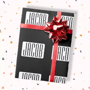 ビジネスモダンのブランド名または編集可能ブランド名 ラッピングペーパー