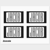 ビジネスモダンのブランド名または編集可能ブランド名 長方形シール (シート)