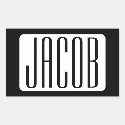 ビジネスモダンのブランド名または編集可能ブランド名 長方形シール (正面)