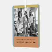 ビジネスモダンの白黒クリスマス メタルオーナメント (正面左)