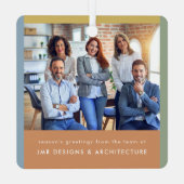 ビジネスモダンの白黒クリスマス メタルオーナメント (裏面)