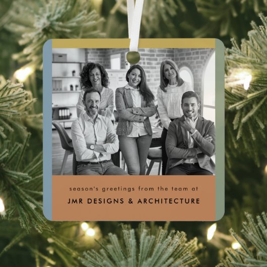 ビジネスモダンの白黒クリスマス メタルオーナメント (インサイチュ)