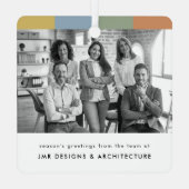 ビジネスモダンの白黒クリスマス メタルオーナメント (裏面)