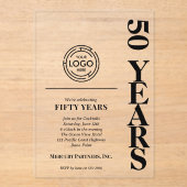 ビジネスモダンアニバーサリーロゴ アクリル招待状 (正面)