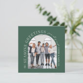 ビジネスモダンアーチフォトクリスマスグリーン シーズンカード (スタンド正面)