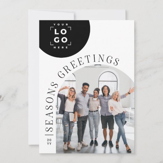 ビジネスモダンアーチフォトクリスマスホリデーカード シーズンカード (正面)