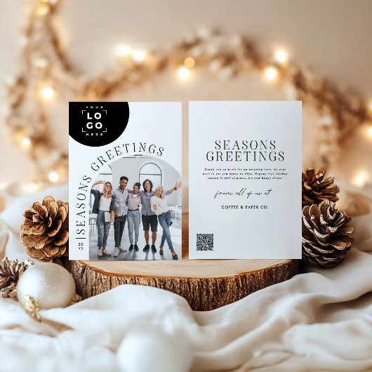 ビジネスモダンアーチフォトクリスマスホリデーカード シーズンカード