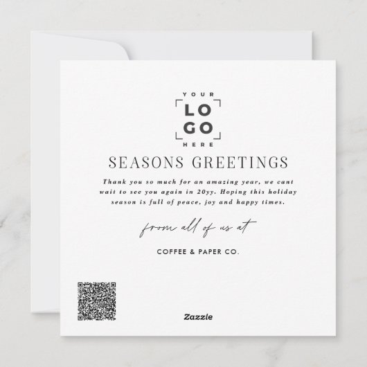 ビジネスモダンアーチフォトクリスマスホリデーカード シーズンカード (裏面)