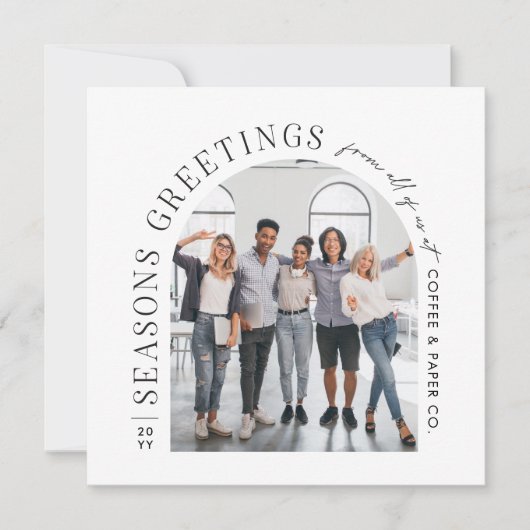 ビジネスモダンアーチフォトクリスマス シーズンカード (正面)