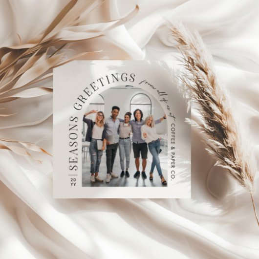 ビジネスモダンアーチフォトクリスマス シーズンカード