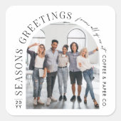 ビジネスモダンアーチフォトクリスマス スクエアシール (正面)