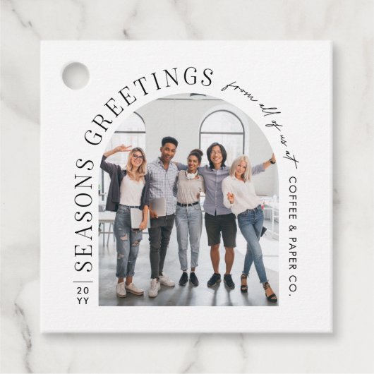 ビジネスモダンアーチフォトクリスマス フェイバータグ (正面)