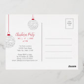 ビジネスモダンエレガントクリスマスフォイル招待状 箔招待状ポストカード (裏面)