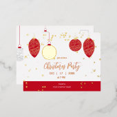 ビジネスモダンエレガントクリスマスフォイル招待状 箔招待状ポストカード (正面/裏面)