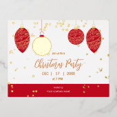 ビジネスモダンエレガントクリスマスフォイル招待状 箔招待状ポストカード (正面)