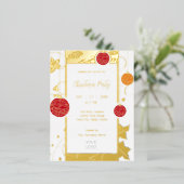 ビジネスモダンエレガントクリスマス 箔招待状ポストカード (立ち正面)