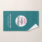 ビジネスモダンカスタムブランドのロゴ深いシーグリーン ハンドタオル (ハンドタオル)