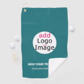 ビジネスモダンカスタムブランドクール深いシーグリーン ゴルフタオル (インサイチュ)