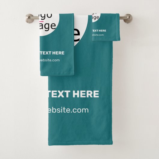 ビジネスモダンカスタムブランドクール深いシーグリーン バスタオルセット (インサイチュ)