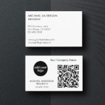 ビジネスモダンカスタムロゴとQRコード