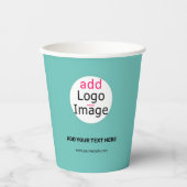 ビジネスモダンカスタムロゴを追加Fresh Mint Green 紙コップ (正面)
