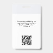 ビジネスモダンカスタム従業員のスタッフIDロゴ バッジ (裏面)