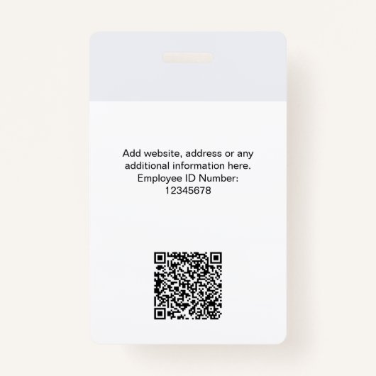ビジネスモダンカスタム従業員のスタッフIDロゴ バッジ (裏面)